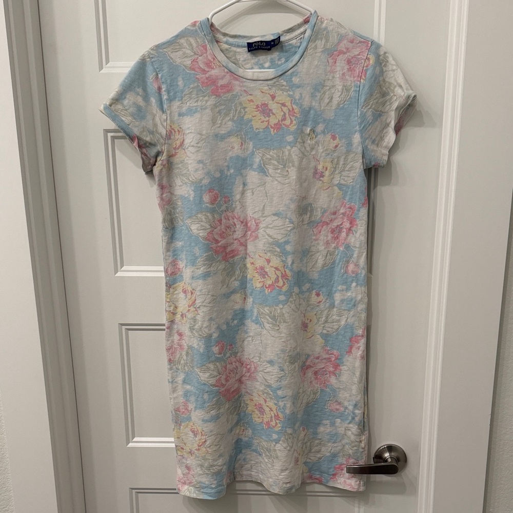 Ralph Lauren Light Blue Floral Tee Dress